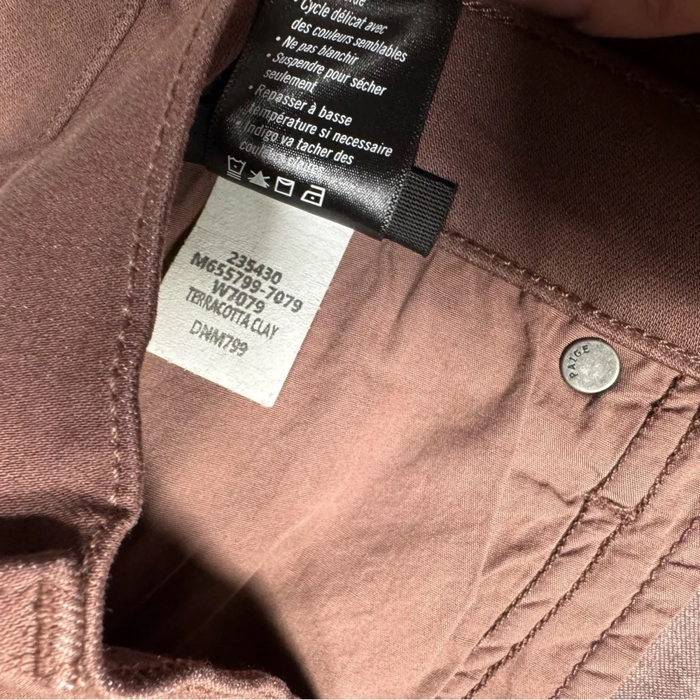 NWT New PAIGE Federal Slim Straight Jeans in Terracotta Clay Size 40